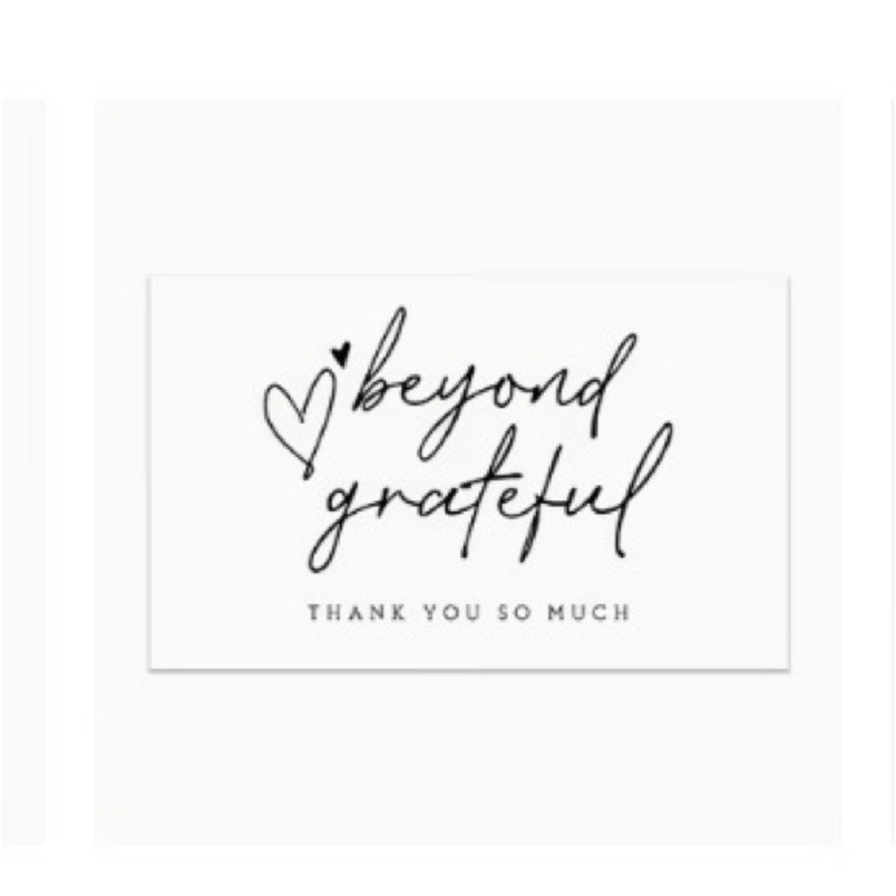 Beyond Grateful Thank You Cards – Set of 50 Business Packaging Inserts